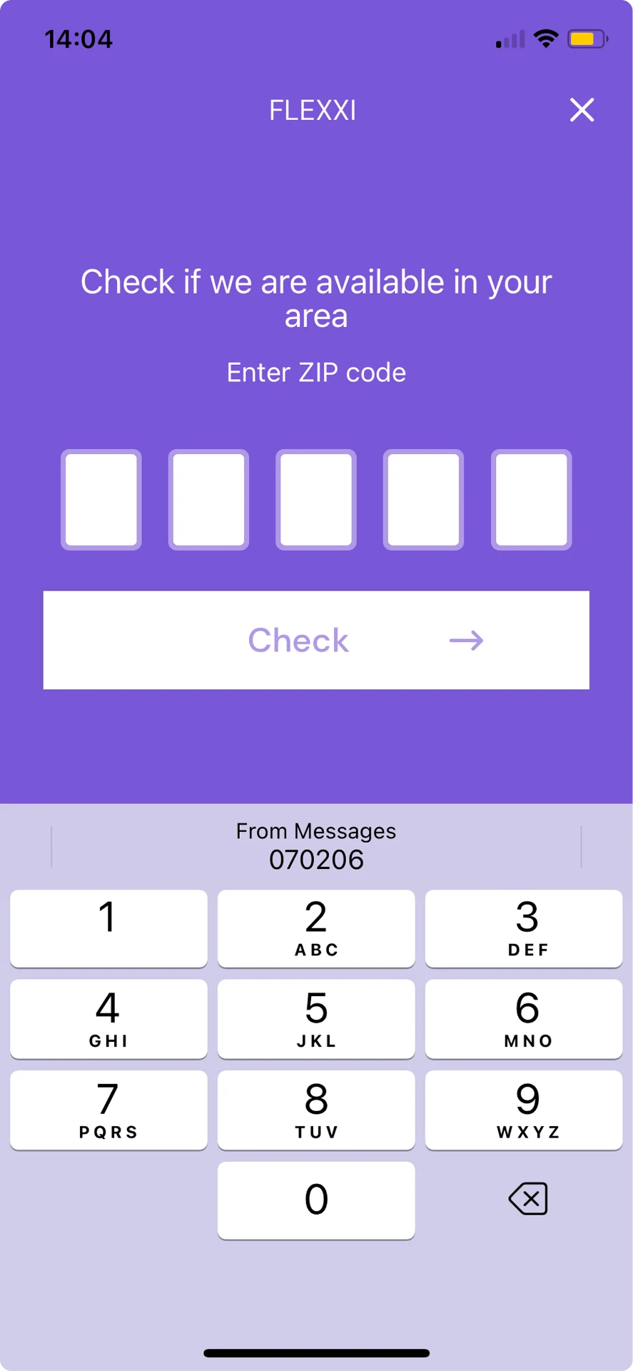 Flexxi ZIP code availability check