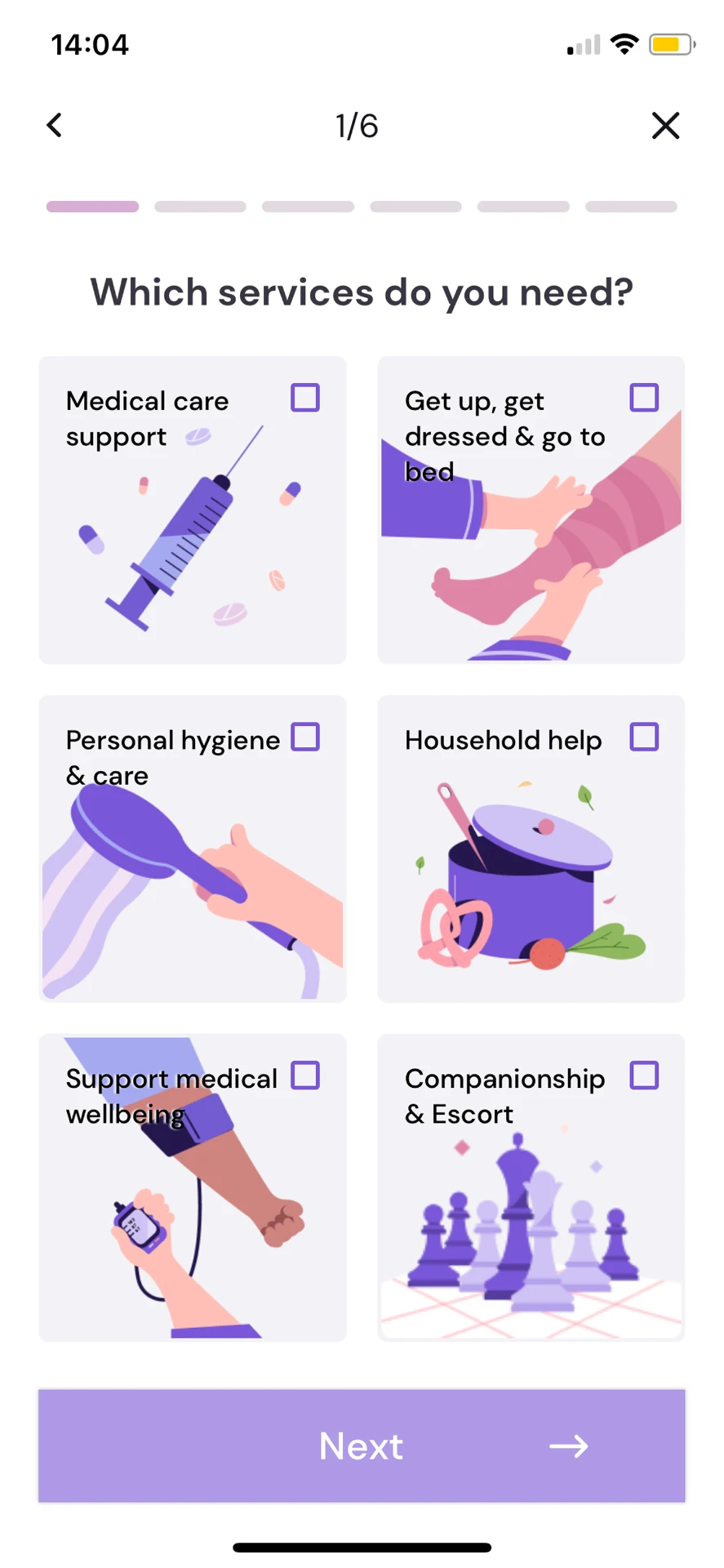 Flexxi service selection