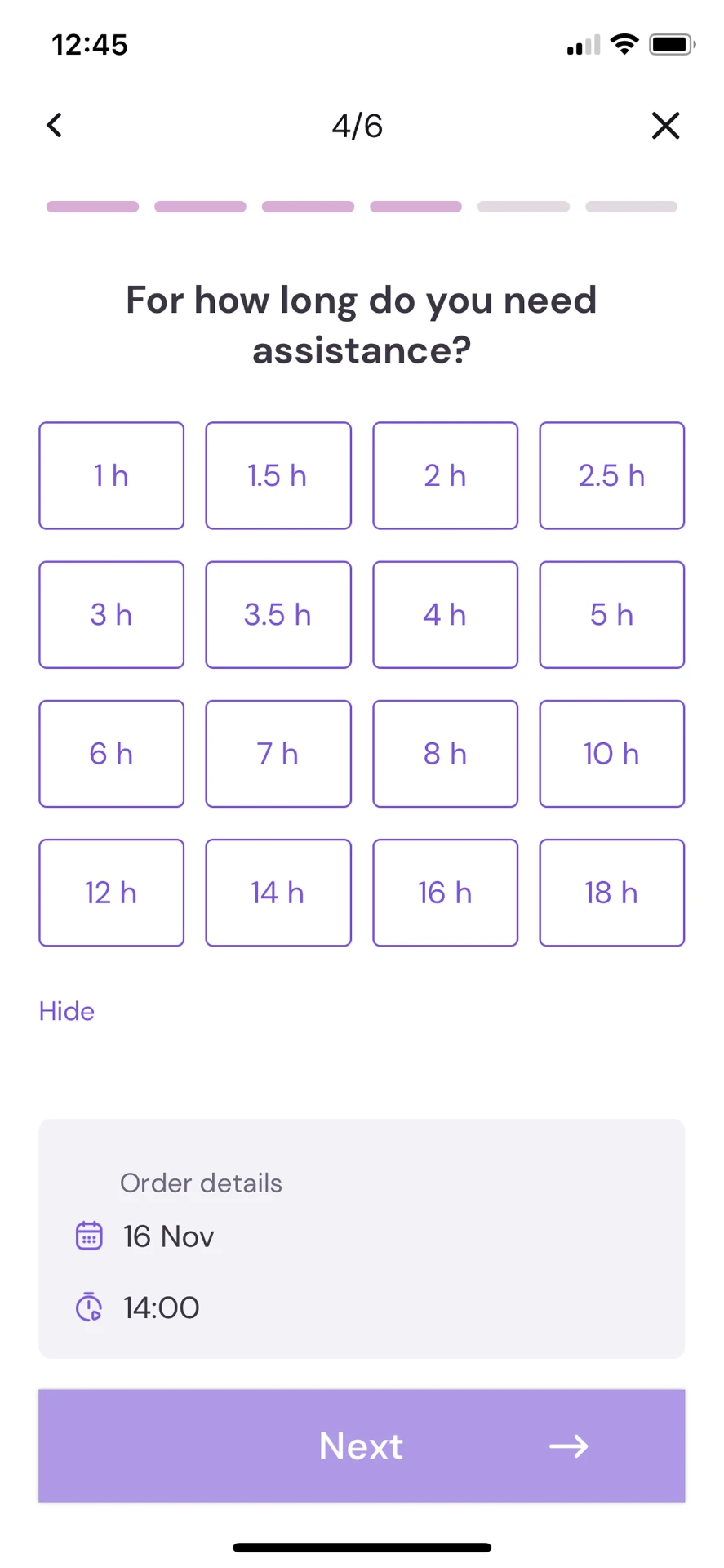 Flexxi duration selection