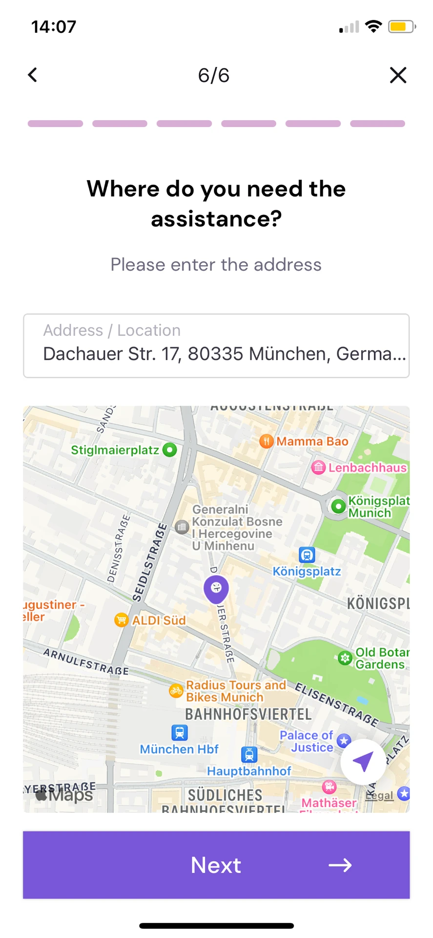 Flexxi address and map step